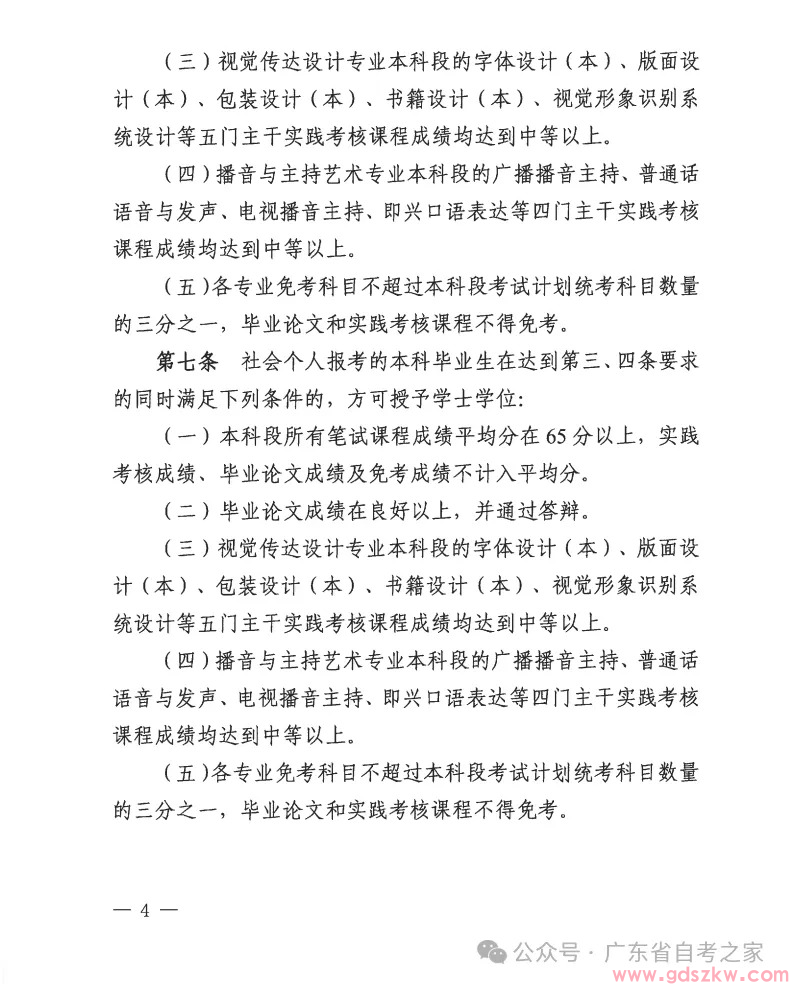 【广外自考】关于公布《广东外语外贸大学高等学历继续教育本科毕业生学士学位授予实施细则》的通知！(图4)