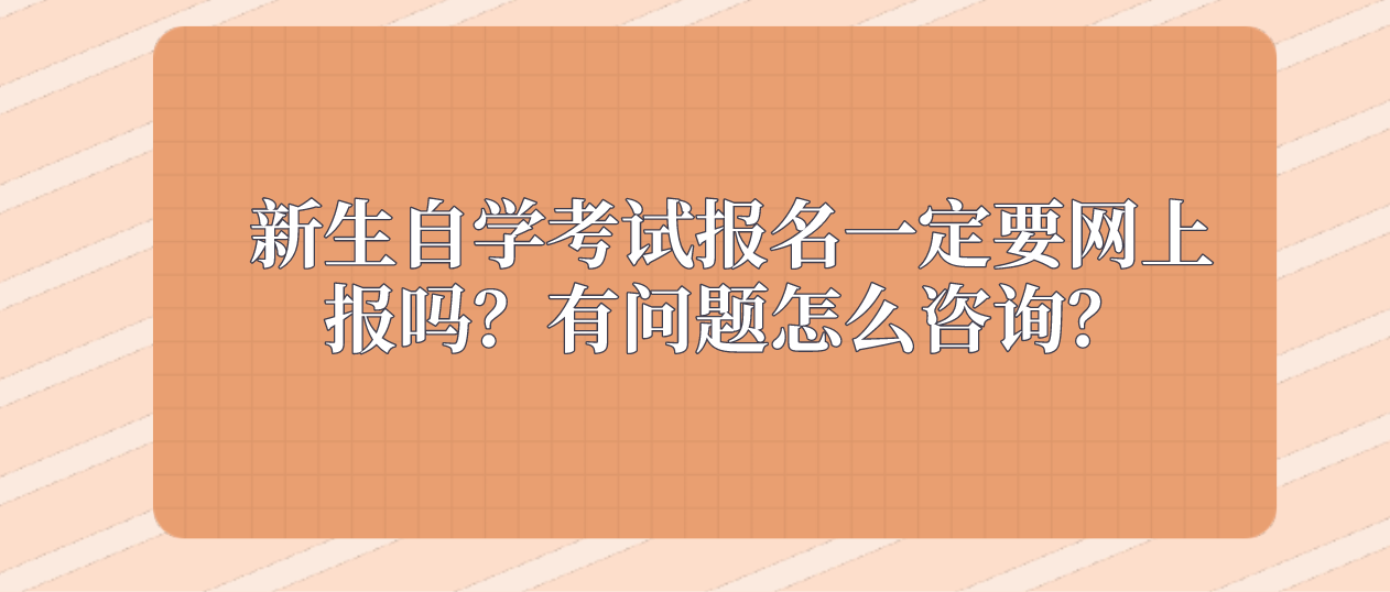 新生自学考试报名一定要网上报吗？有问题怎么咨询？(图1)