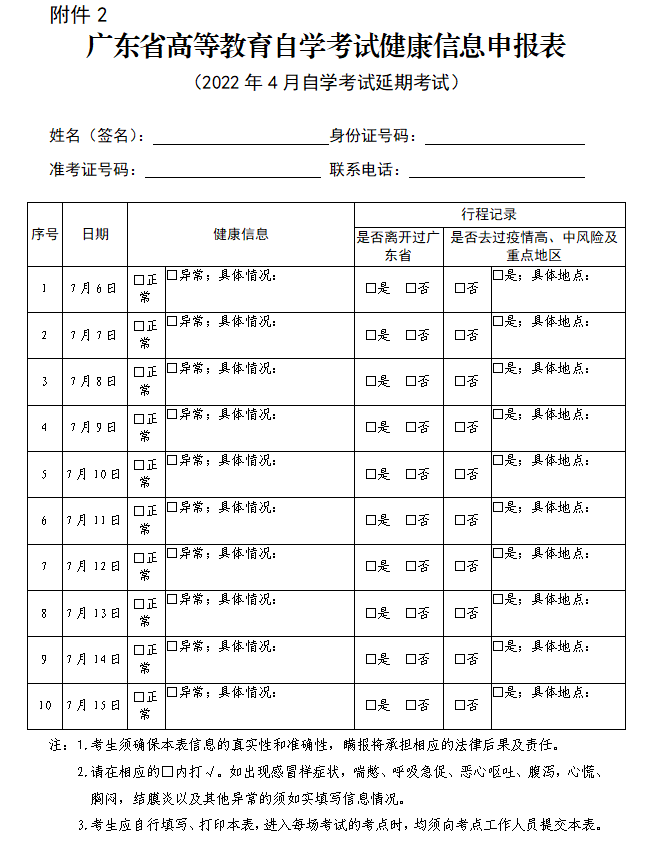深圳2022年4月自考延期考试疫情防控温馨提示(图3)