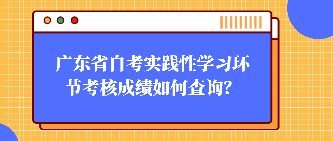 广东省自考实践性学习环节考核成绩如何查询？