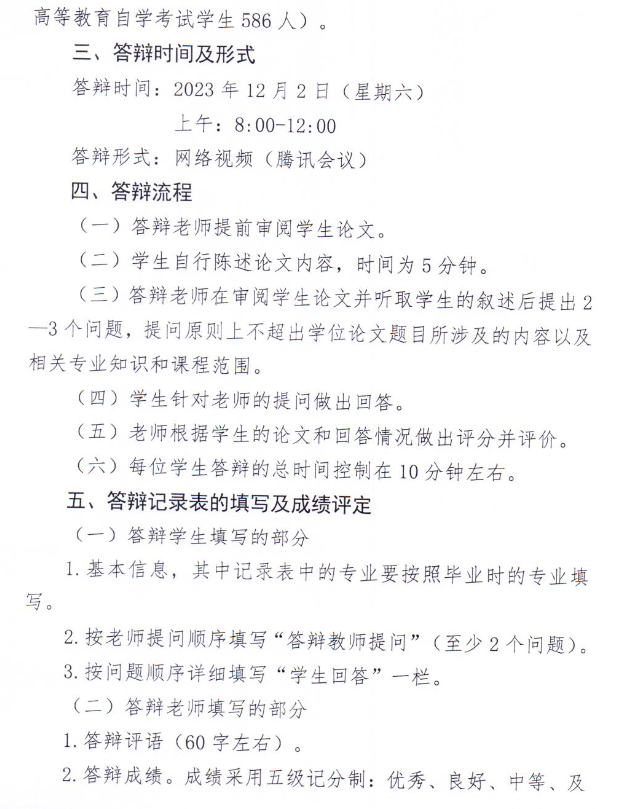 [广财]2023年下半年学士学位论文答辩工作方案(图2)