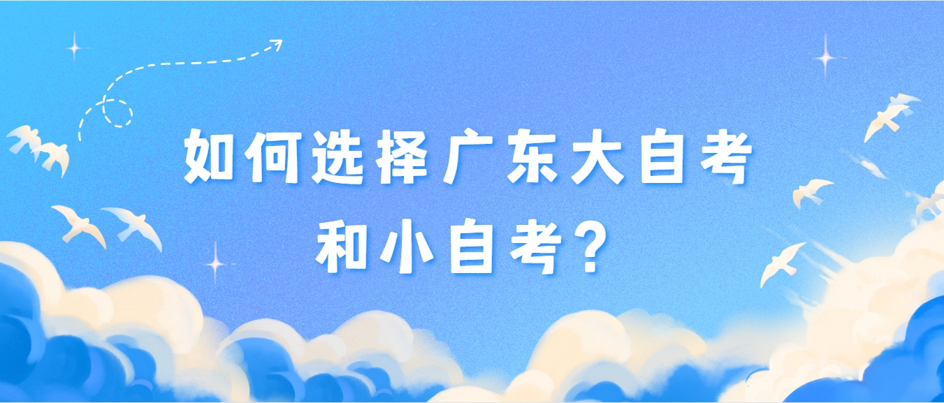 如何选择广东大自考和小自考？