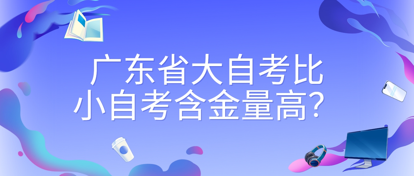 广东省大自考比小自考含金量高？