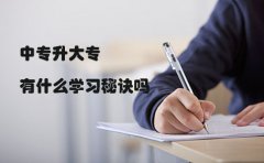 中专升大专有什么学习秘诀吗