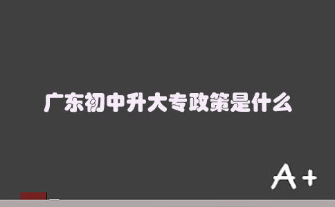 广东初中升大专政策是什么(图1)